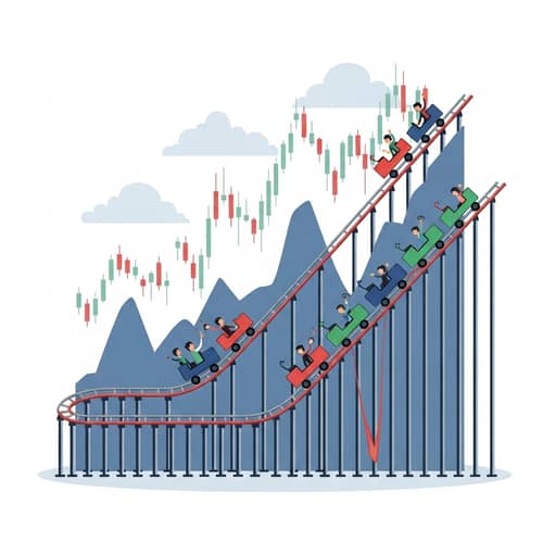 Stock Market Volatility Illustrated by Roller Coaster Graphs