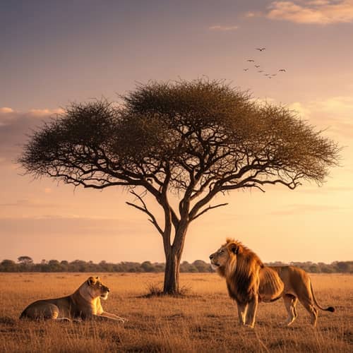 Male and Female Lions in the Savannah | Wildlife Encounter