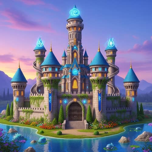 Mystical Castle Amidst Greenery | Elemental Symphony & Enchanted Secrets