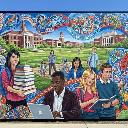 Academic Life Mural at University Campus - Visual Communication