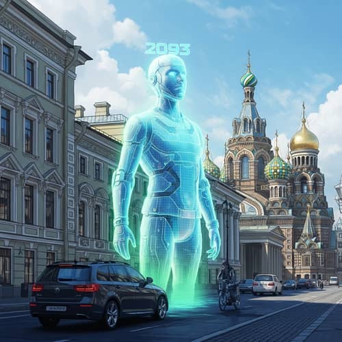 Futuristic Hologram Character in 2093 St. Petersburg