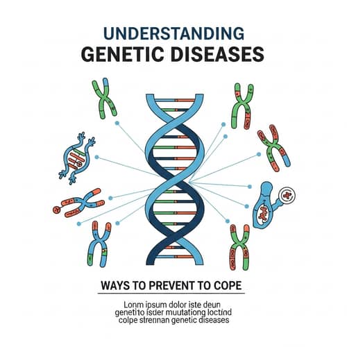Understanding Genetic Diseases Poster - DNA Helix & Genes