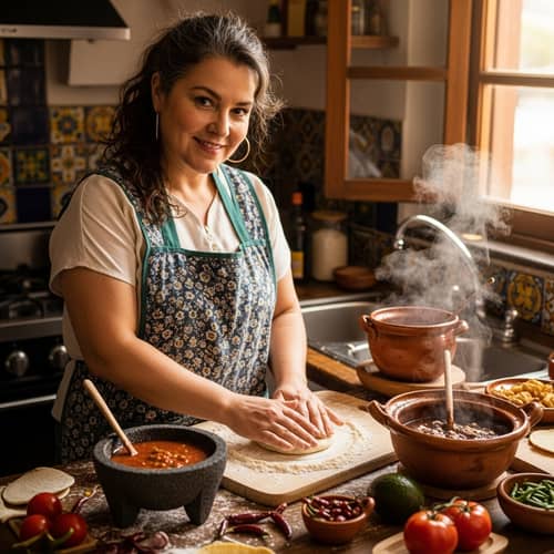 Traditional Mexican Cooking by a 52-Year-Old Woman