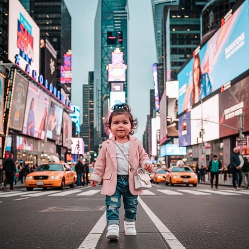 Modern Middle-Eastern Baby Girl Fashion in Times Square