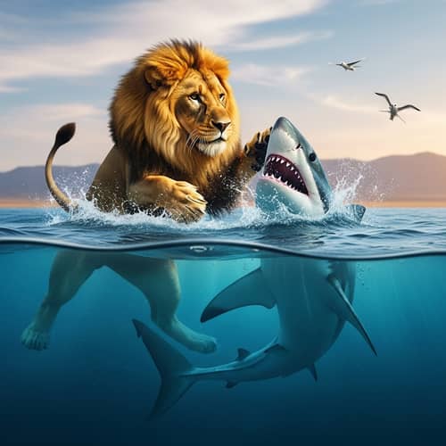 Lion vs Shark: Epic Showdown in Nature's Arena