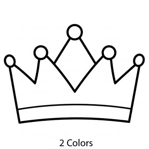 Simple Crown Coloring Page for 2-Year-Olds