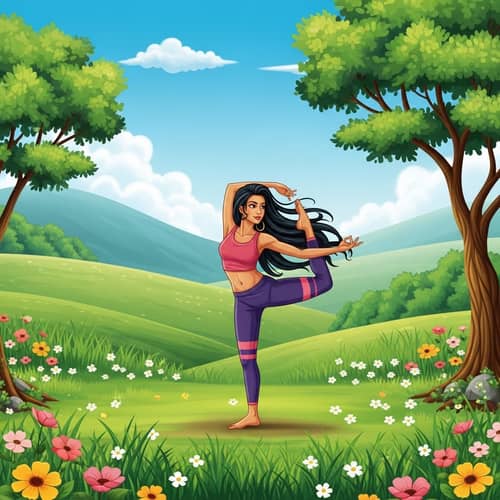 Serene Yoga Mudra Demonstration in Natural Setting