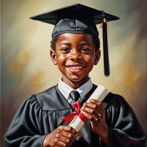 Young African Descent Boy Graduation Portrait