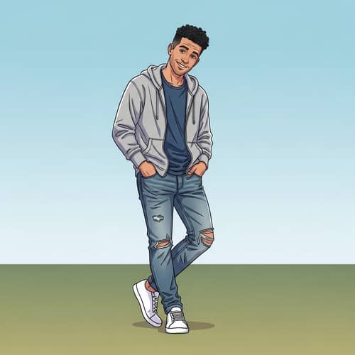 Mixed Race Man Casual Outfit