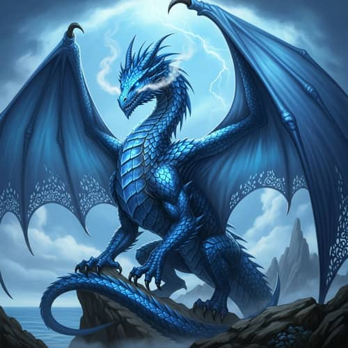 Majestic Sapphire Dragon - Enchanting Blue Creature