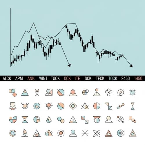 Minimalist Stock Market Scene | Clean Graphs & Geometric Icons