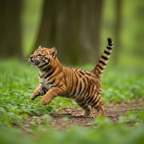 Baby Disney Tigger Bouncing in Woods - Singing Cub