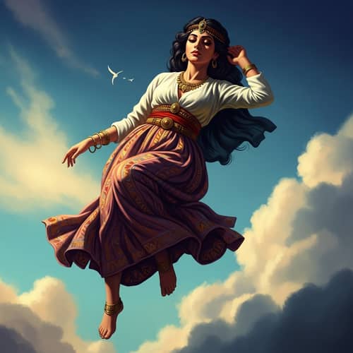 Surreal Floating Woman Portrait | Vibrant Colors & Freedom