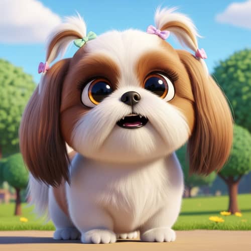 Stylized Animated Shih Tzu Dog for Cuteness