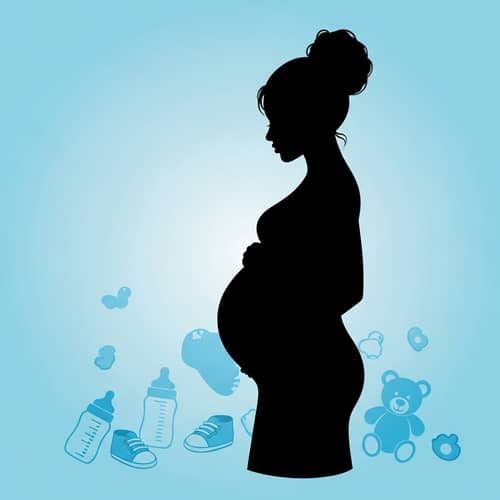 Beautiful Pregnancy Silhouette: Expecting Black Woman Profile