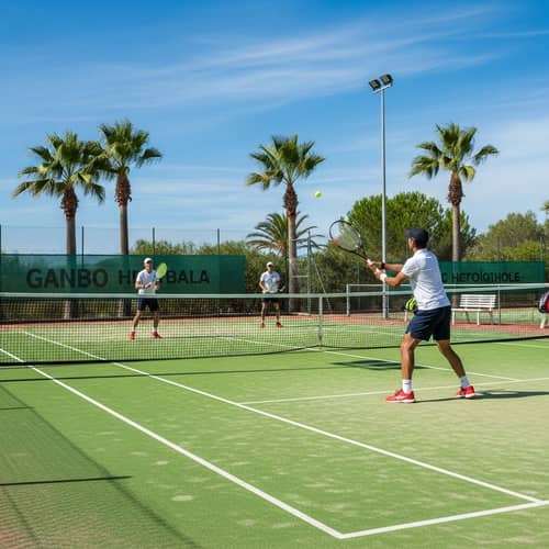 Preserved Clay Tennis Court in Mallorca | Tennis Players in Action