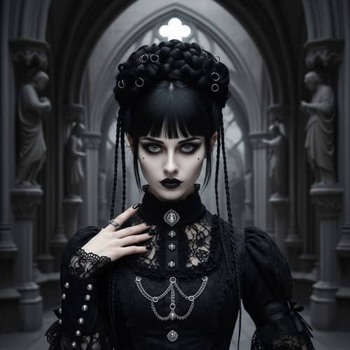 Gothic Fashion: Pale Skin, Dark Makeup & Elaborate Braids