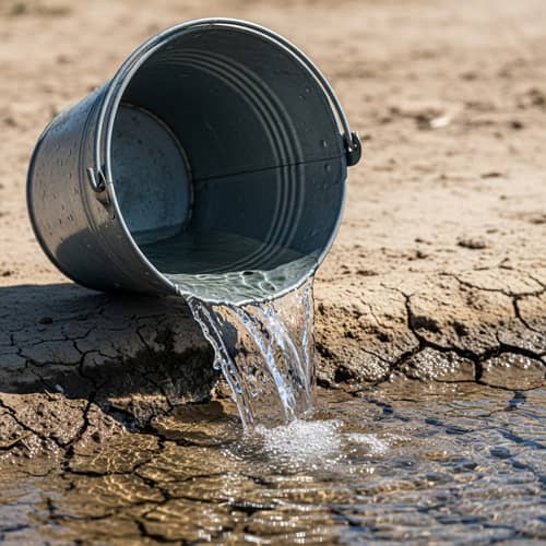 A Bucket Spilling Water: A Captivating Scene