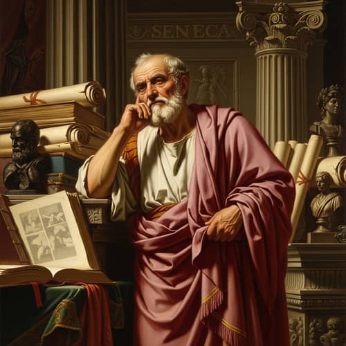 Seneca Oil Painting: Classic Roman Portrait