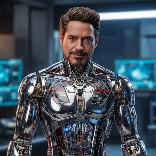 Realistic Robotic Figure with Human-Like Features | High-Tech Machinery