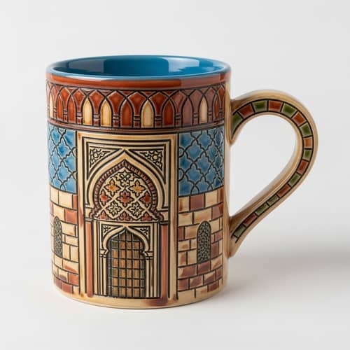 Handmade Qatif-Inspired Ceramic Mug