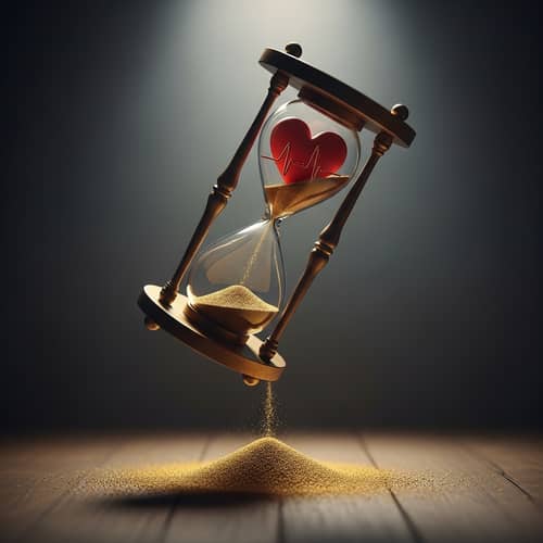 Suspended Miscarriage | Heart Symbol in Hourglass Illustration
