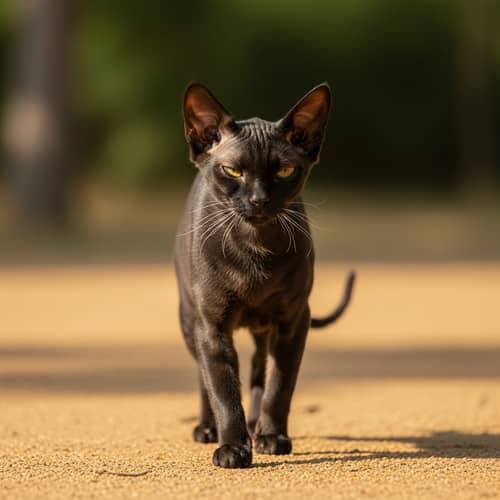 Resilient Eyeless Cat: Graceful Strutting in Confidence