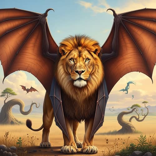 Majestic Lion with Bat Wings - Wings of Assertive Confidence