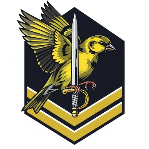 Aggressive Siskin Bird Art - Military Chevron Style