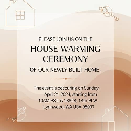 House Warming Ceremony Invitation | Sunday, April 21 2024