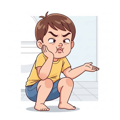 Funny Child Illustration | Silly Facial Expression Artwork