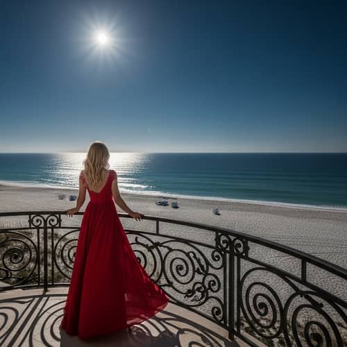 Serene Night Beach View from Elegant Hotel Balcony
