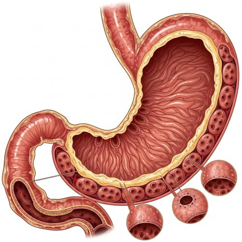 High-Quality 360-Degree Stomach Interior Illustration