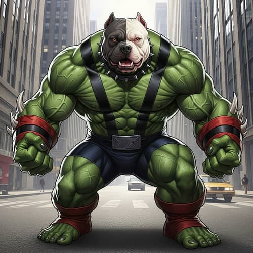 Hulk like a pitbull
