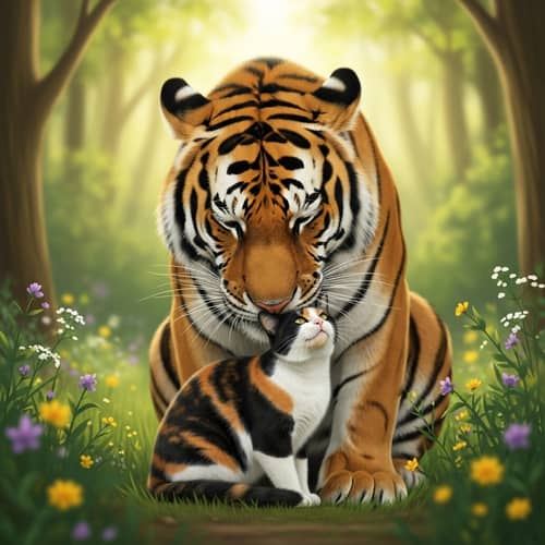 Tiger and Domestic Cat: Unexpected Friendship in the Wild