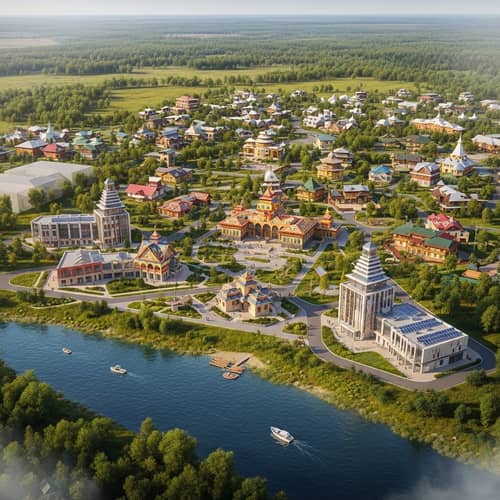 Modern Eco-Friendly Village | Buryat Aesthetic, River Serenity