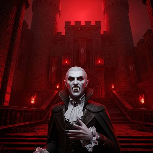 Dark Fantasy Vampire in Castle: Enigmatic Tale of Gothic Intrigue