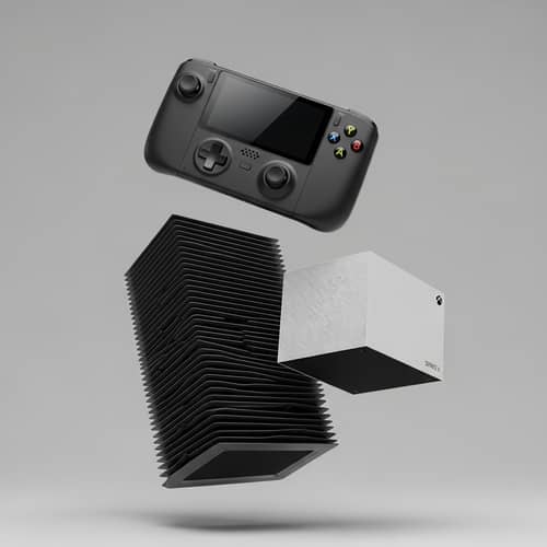 Futuristic Hand-held Gaming Device and Consoles Defying Gravity