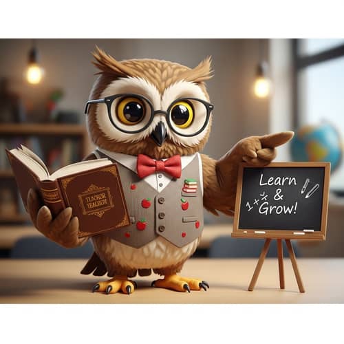 Cheerful Teacher Mascot Design for Learning