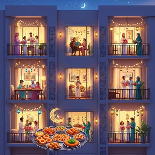 Eid al-Fitr Celebration in Happy Families Apartment Building