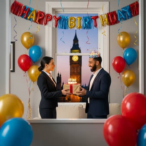Colorful Birthday Party with Surprise Gift Exchange in London