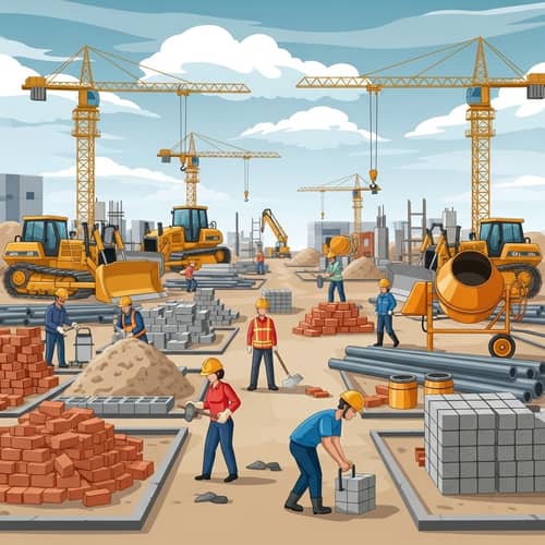 Construction Site Background: Order Amid Chaos