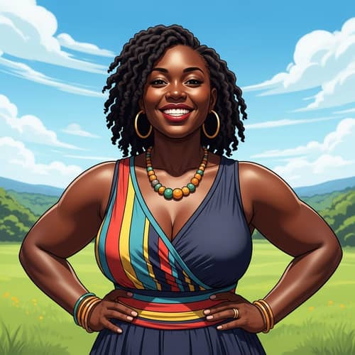 Strong Black Woman | Radiant Smile & Afrocentric Style