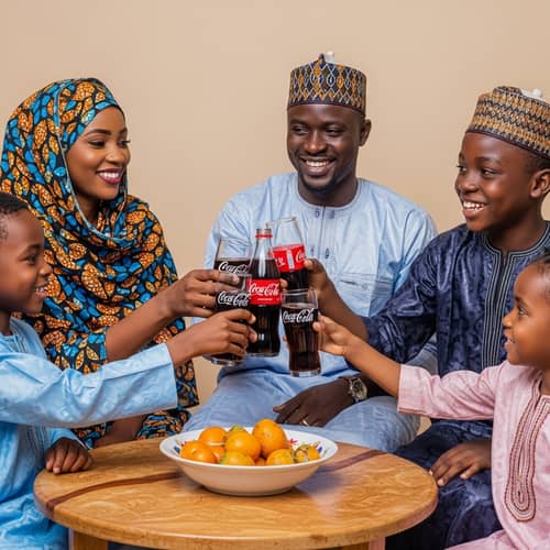 Burkinabe Muslim Family Enjoying Coca-Cola Together