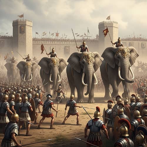 Charge of Elephants in Ancient Battle | Roman vs Carthaginian