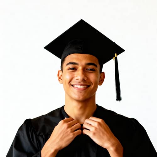 Graduation Cap and Gown Portrait Photo