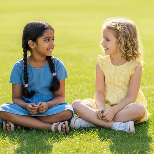 Childhood Friendship Under the Sun | Joyful Girls Outdoor Chat