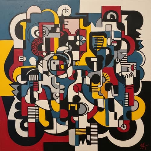 Abstract Oil Painting Inspired by Early 20th Century Artists