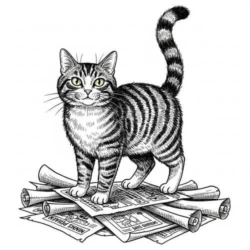 Spirited and Feisty Cat Illustration | Bold Attitude and Expressive Features