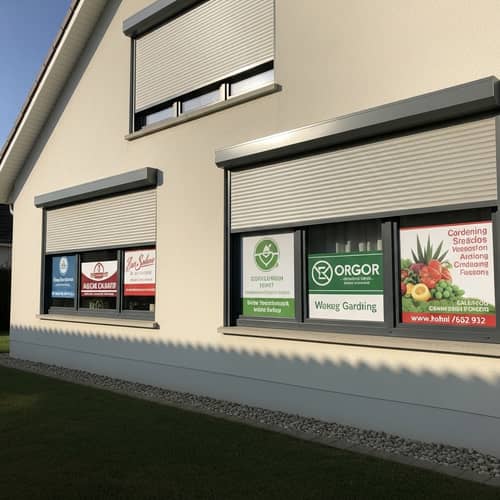Modern House with Roller Shutter Advertisements